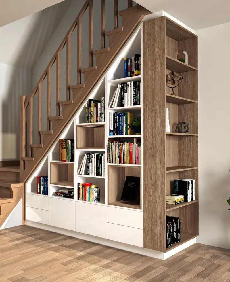 Un rangement sous escalier optimisé, pour une optimisation totale de l'espace